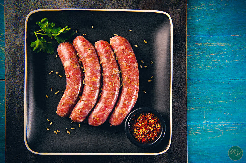 Free Range Pork Fennel Chilli Sausage (Gluten Free) per 500g