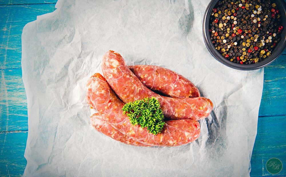 Free Range Pork Hot Northern Italian Sausage (Gluten Free) per 500g