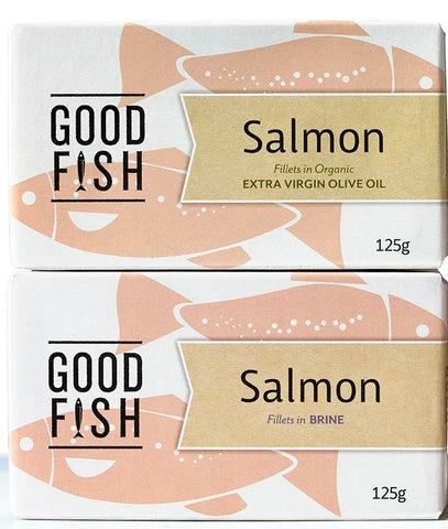 Good Fish Salmon in Organic Extra Virgin Olive Oil Tin (BPA FREE) 120g